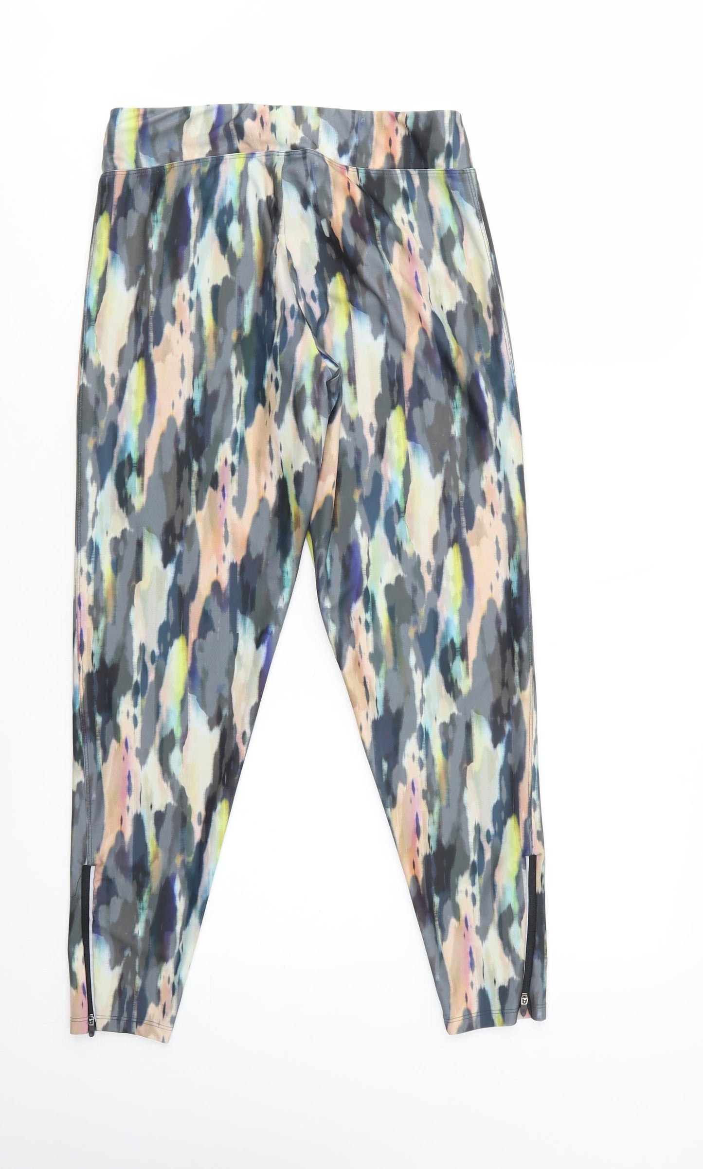Oysho Womens Multicoloured Geometric Polyester Compression Leggings Size L L28 in Regular Zip