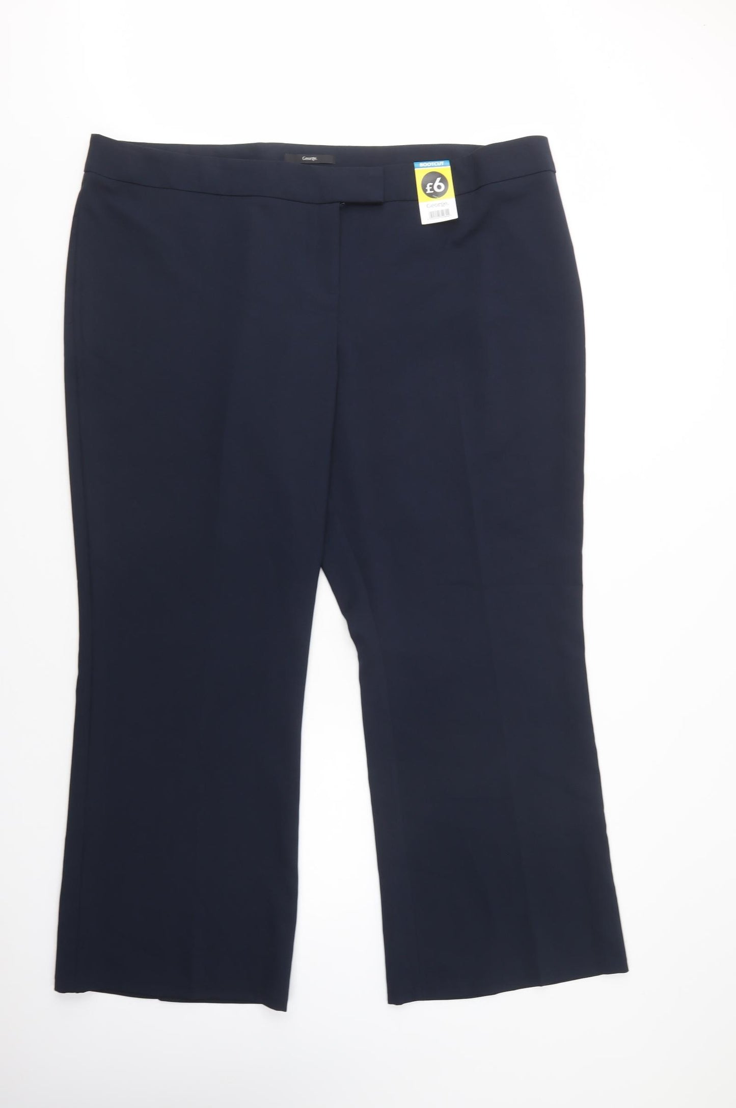 George Womens Blue  Polyester Dress Pants Trousers Size 24 L32 in Regular Button