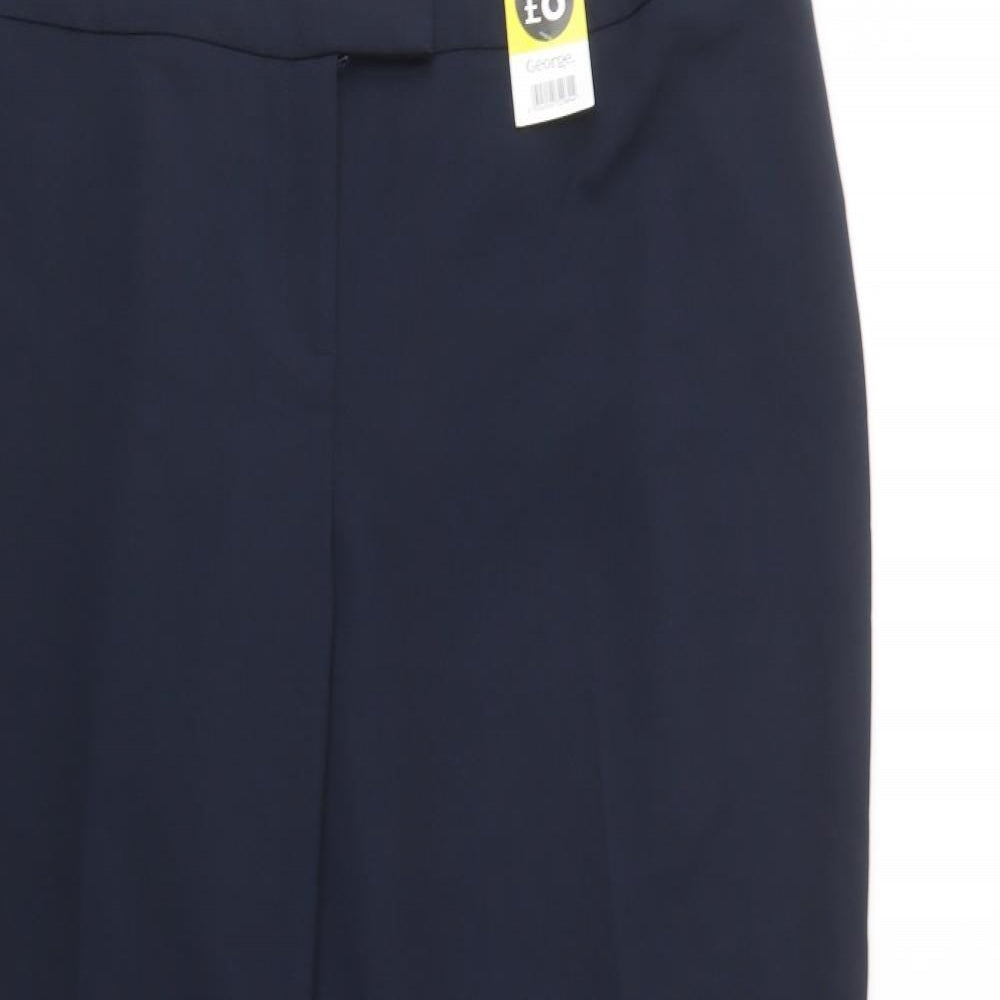 George Womens Blue  Polyester Dress Pants Trousers Size 24 L32 in Regular Button