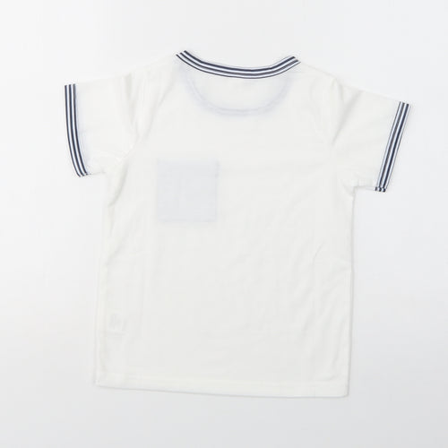 SheIn Girls White  Polyester Basic T-Shirt Size 6 Years Crew Neck Pullover
