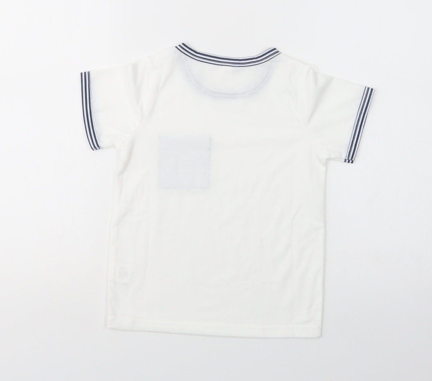 SheIn Girls White  Polyester Basic T-Shirt Size 6 Years Crew Neck Pullover