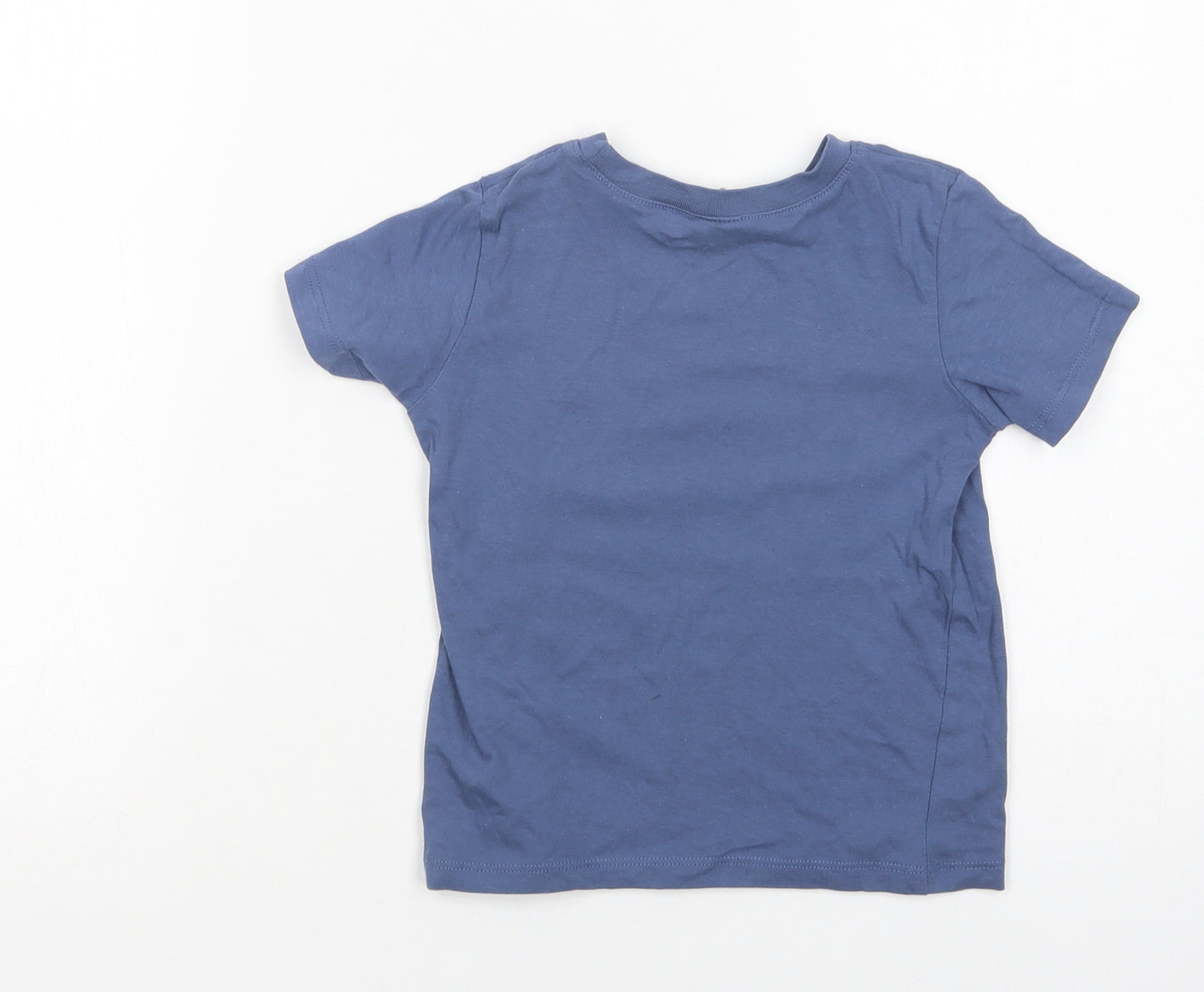 H&M Boys Blue  Cotton Basic T-Shirt Size 2-3 Years Crew Neck Pullover - Arizona