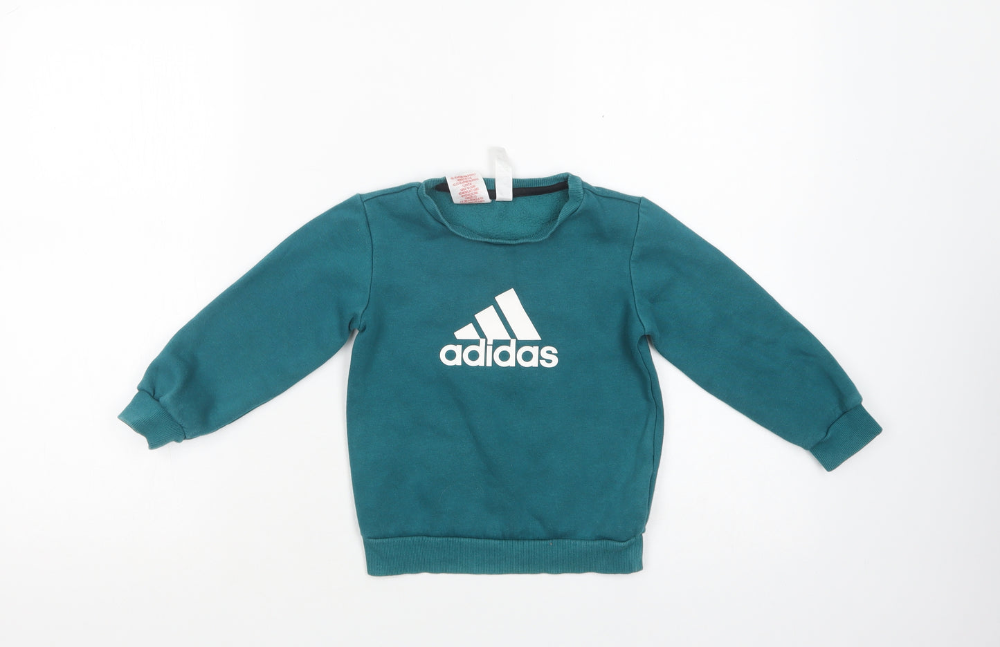 adidas Girls Green  Cotton Pullover Sweatshirt Size 2-3 Years  Pullover