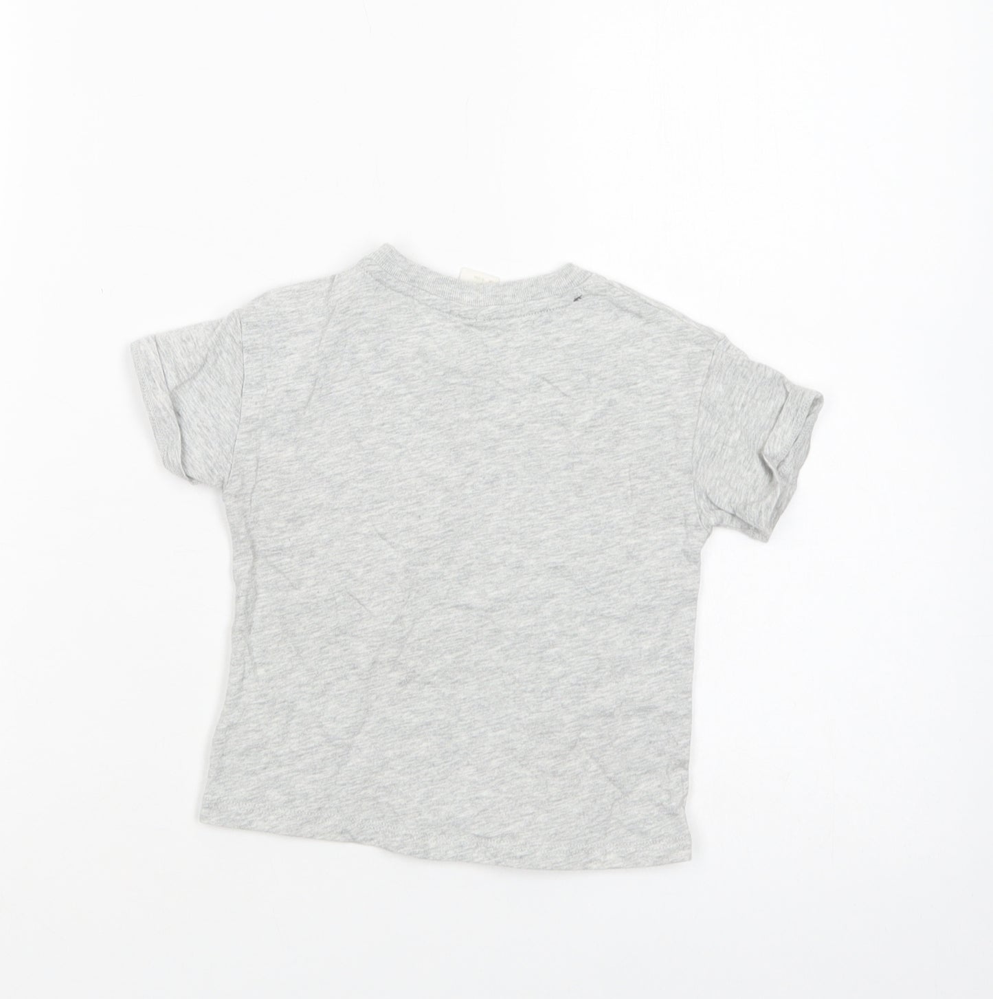 H&M Baby Grey  Cotton Basic T-Shirt Size 9-12 Months Crew Neck Pullover - Harvard University