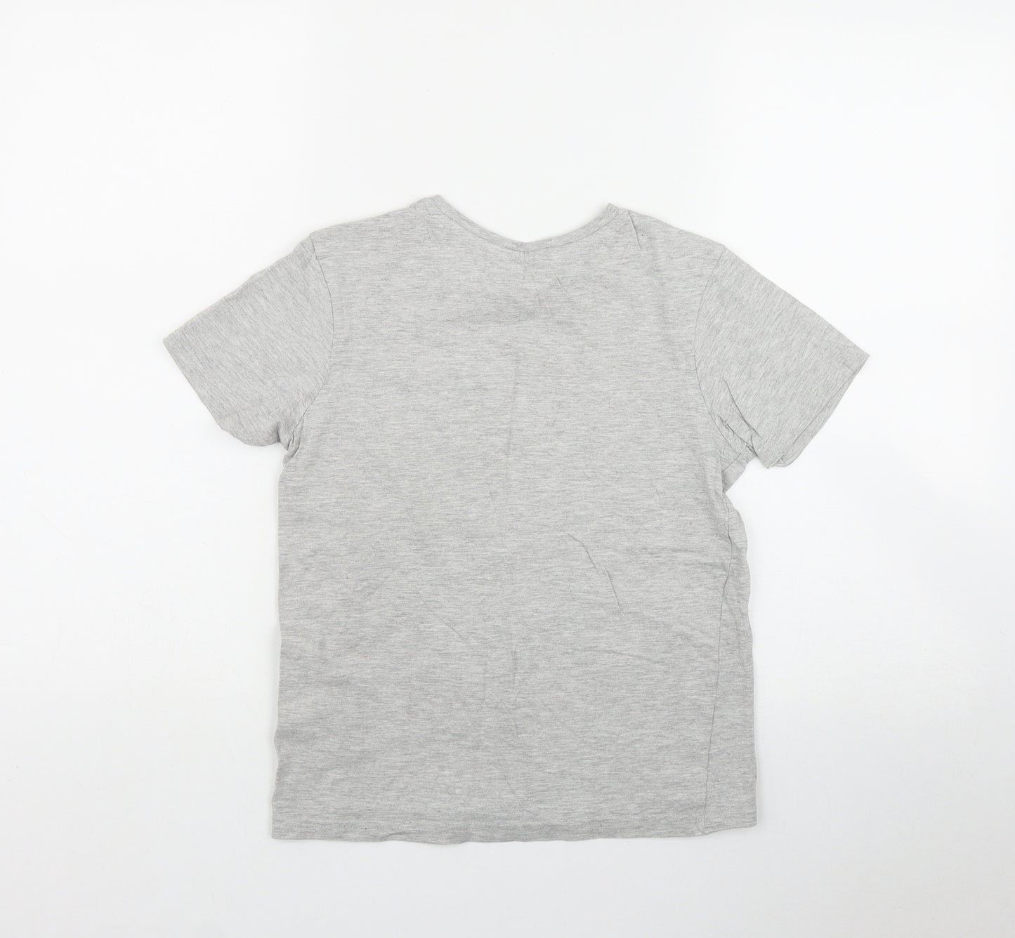 George Boys Grey  Cotton Basic T-Shirt Size 6-7 Years Round Neck