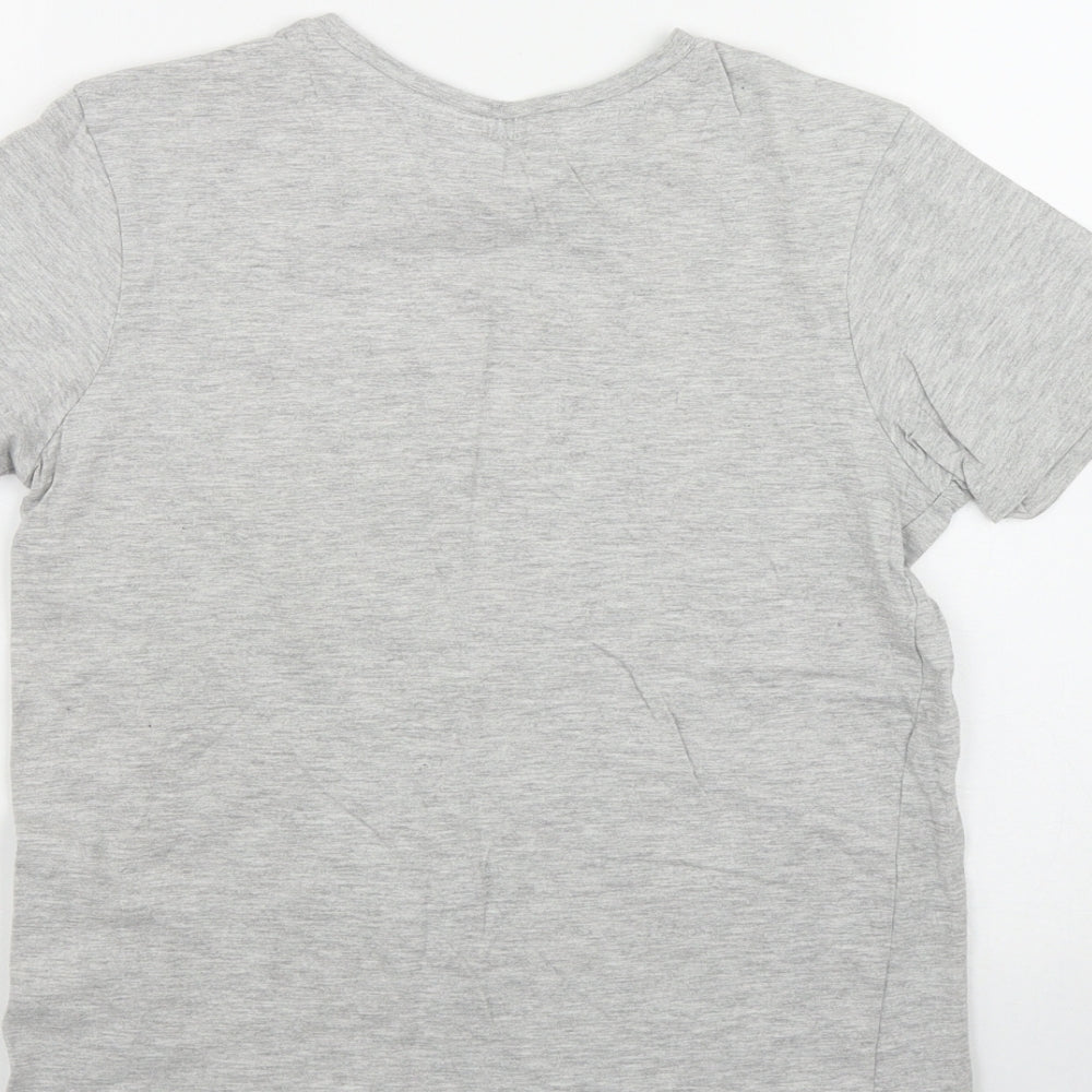 George Boys Grey  Cotton Basic T-Shirt Size 6-7 Years Round Neck