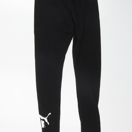 PUMA Womens Black  Cotton Jegging Leggings Size M L28 in