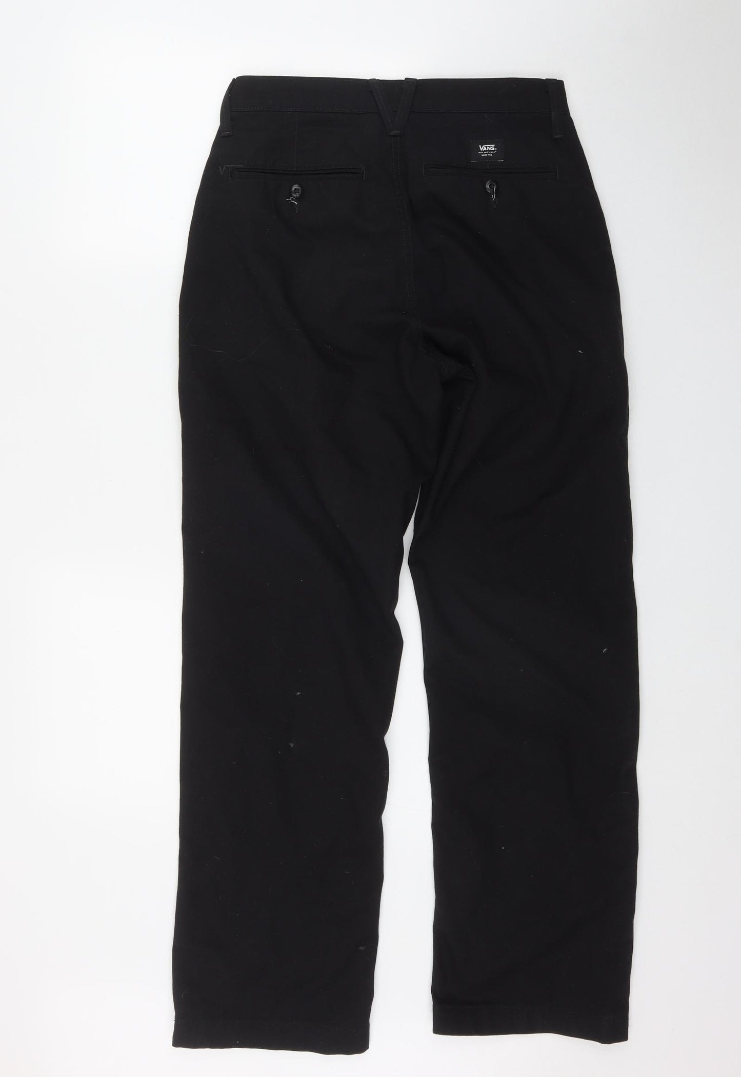 VANS Mens Black  Cotton Chino Trousers Size 28 in L30 in Regular Zip