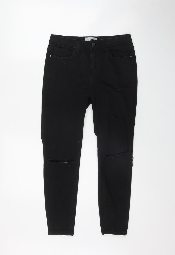 New Look Womens Black Cotton Skinny Jeans Size 10 L24 in Regular Zip