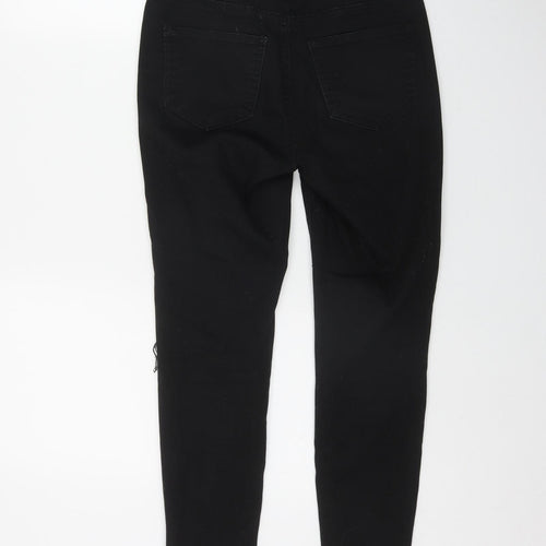 New Look Womens Black  Cotton Skinny Jeans Size 10 L24 in Regular Zip