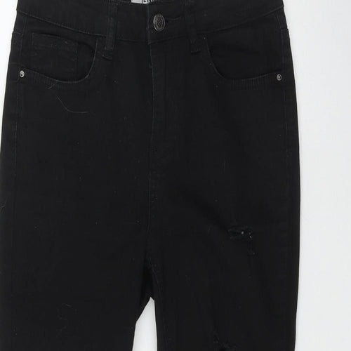 New Look Womens Black  Cotton Skinny Jeans Size 10 L24 in Regular Zip