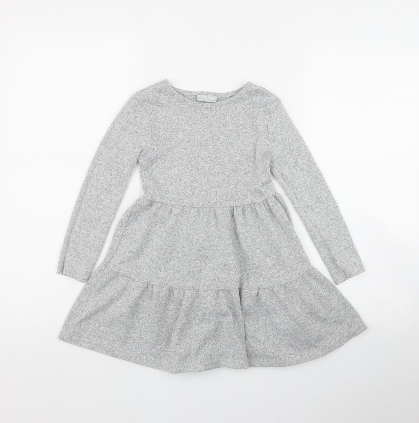 Matalan Girls Grey  Polyester Fit & Flare  Size 6 Years  Round Neck