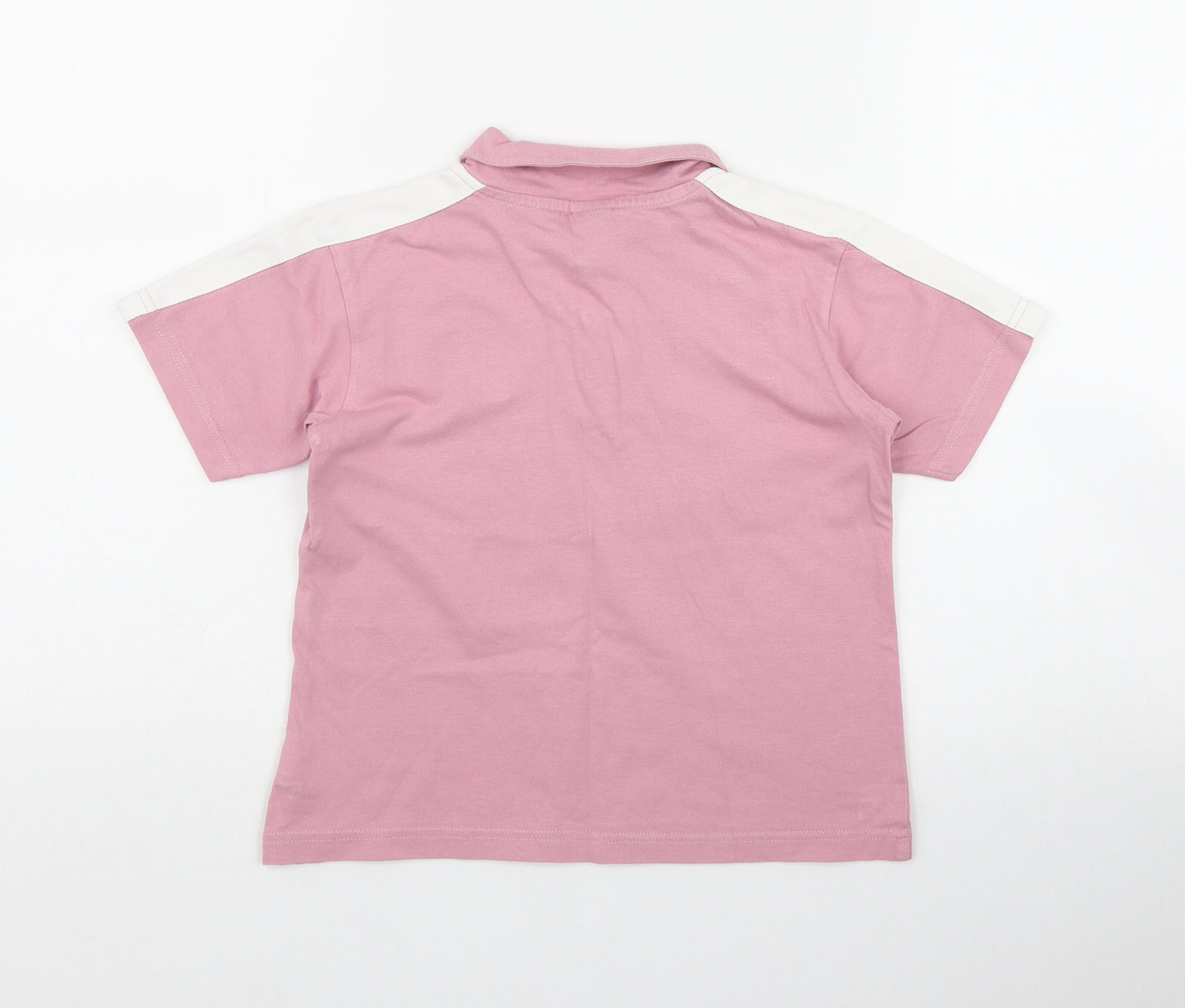 NEXT Boys Pink  Cotton Basic Polo Size 4 Years Collared Button