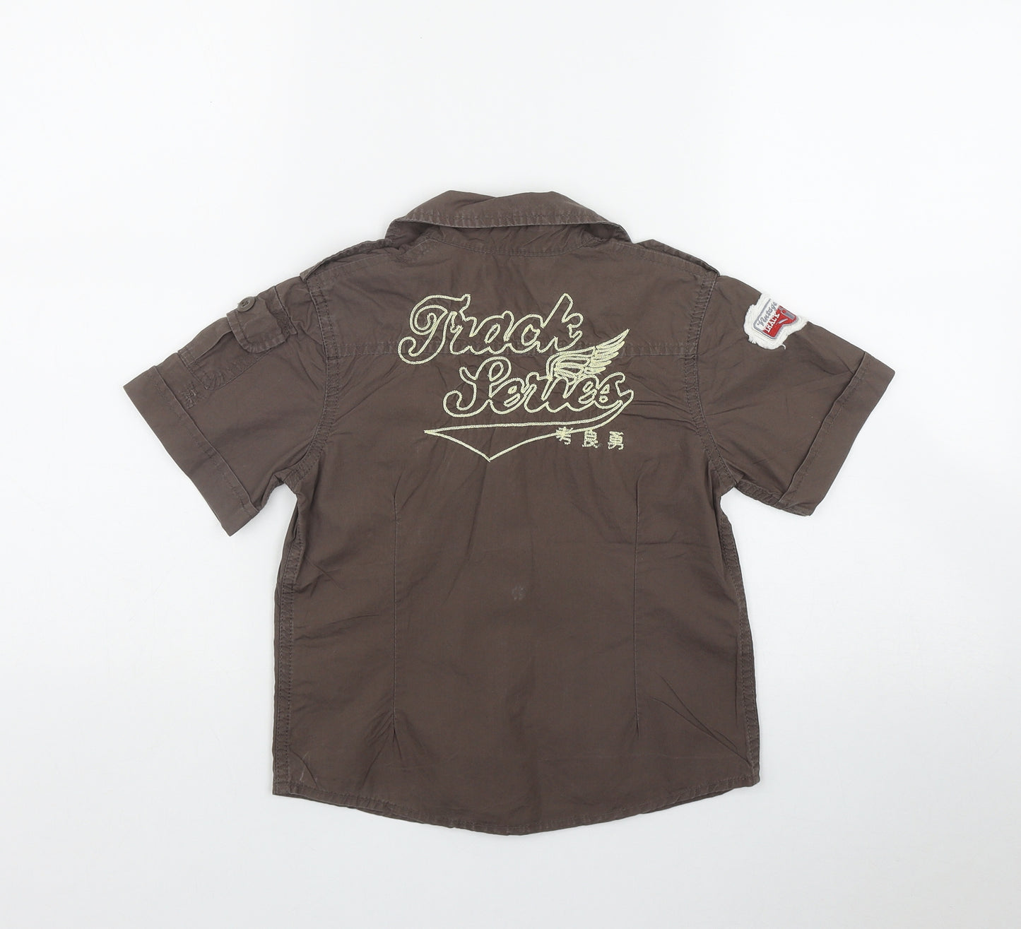 George Boys Brown  Cotton Basic Button-Up Size 4-5 Years Collared Button