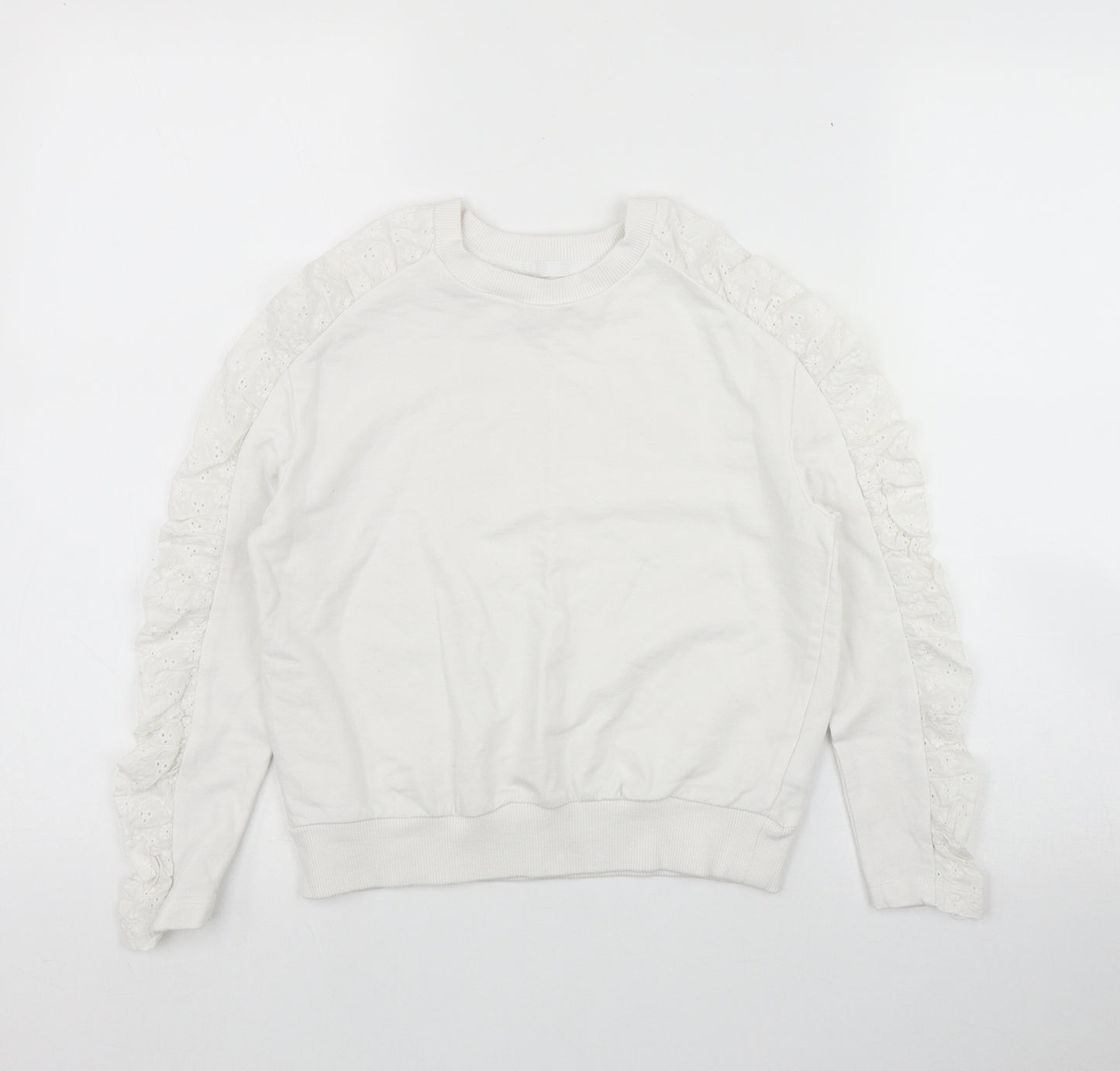 NEXT Girls White  Cotton Pullover Sweatshirt Size 8 Years