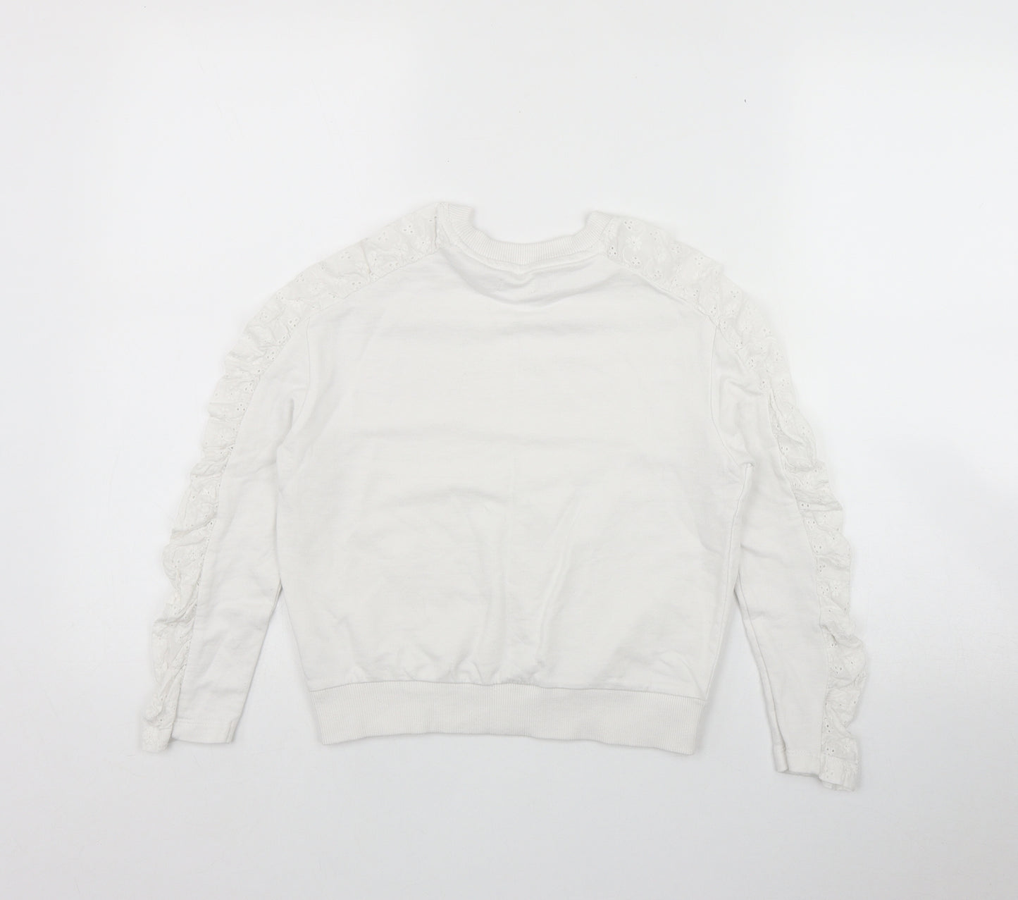 NEXT Girls White  Cotton Pullover Sweatshirt Size 8 Years
