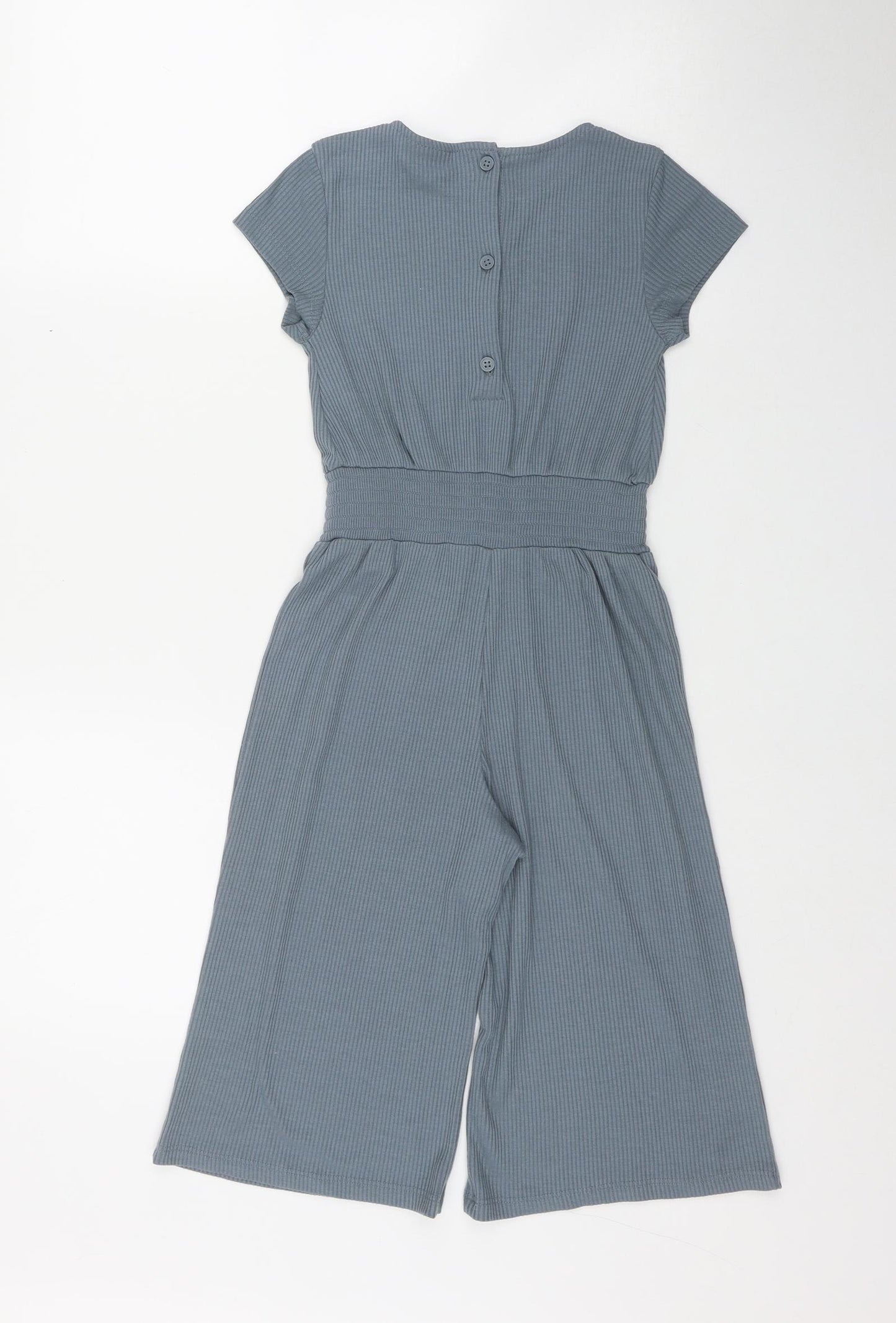 Matalan Girls Blue  Polyamide Jumpsuit One-Piece Size 8 Years  Button