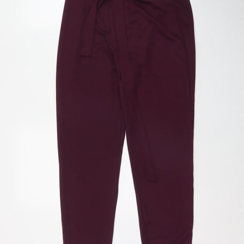 Nasty Gal Womens Purple  Polyester Rain Trousers Trousers Size 12 L28 in Regular Zip