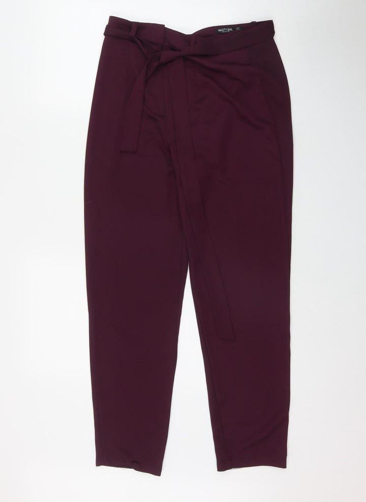 Nasty Gal Womens Purple Polyester Rain Trousers Trousers Size 12 L28 in Regular Zip