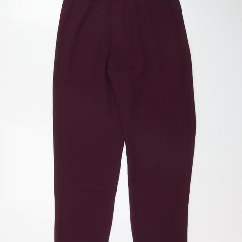 Nasty Gal Womens Purple  Polyester Rain Trousers Trousers Size 12 L28 in Regular Zip