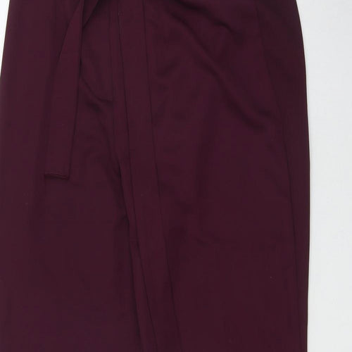Nasty Gal Womens Purple  Polyester Rain Trousers Trousers Size 12 L28 in Regular Zip