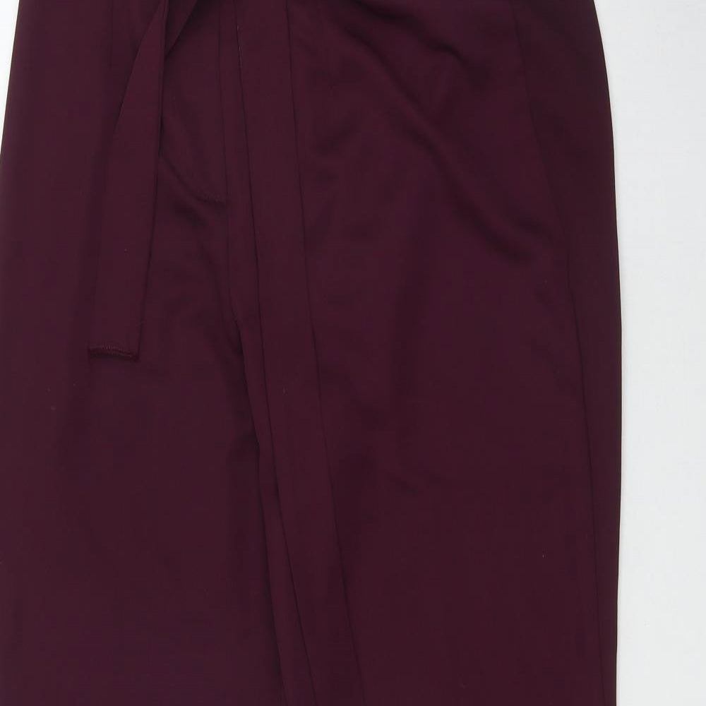 Nasty Gal Womens Purple  Polyester Rain Trousers Trousers Size 12 L28 in Regular Zip