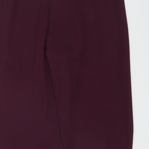 Nasty Gal Womens Purple  Polyester Rain Trousers Trousers Size 12 L28 in Regular Zip