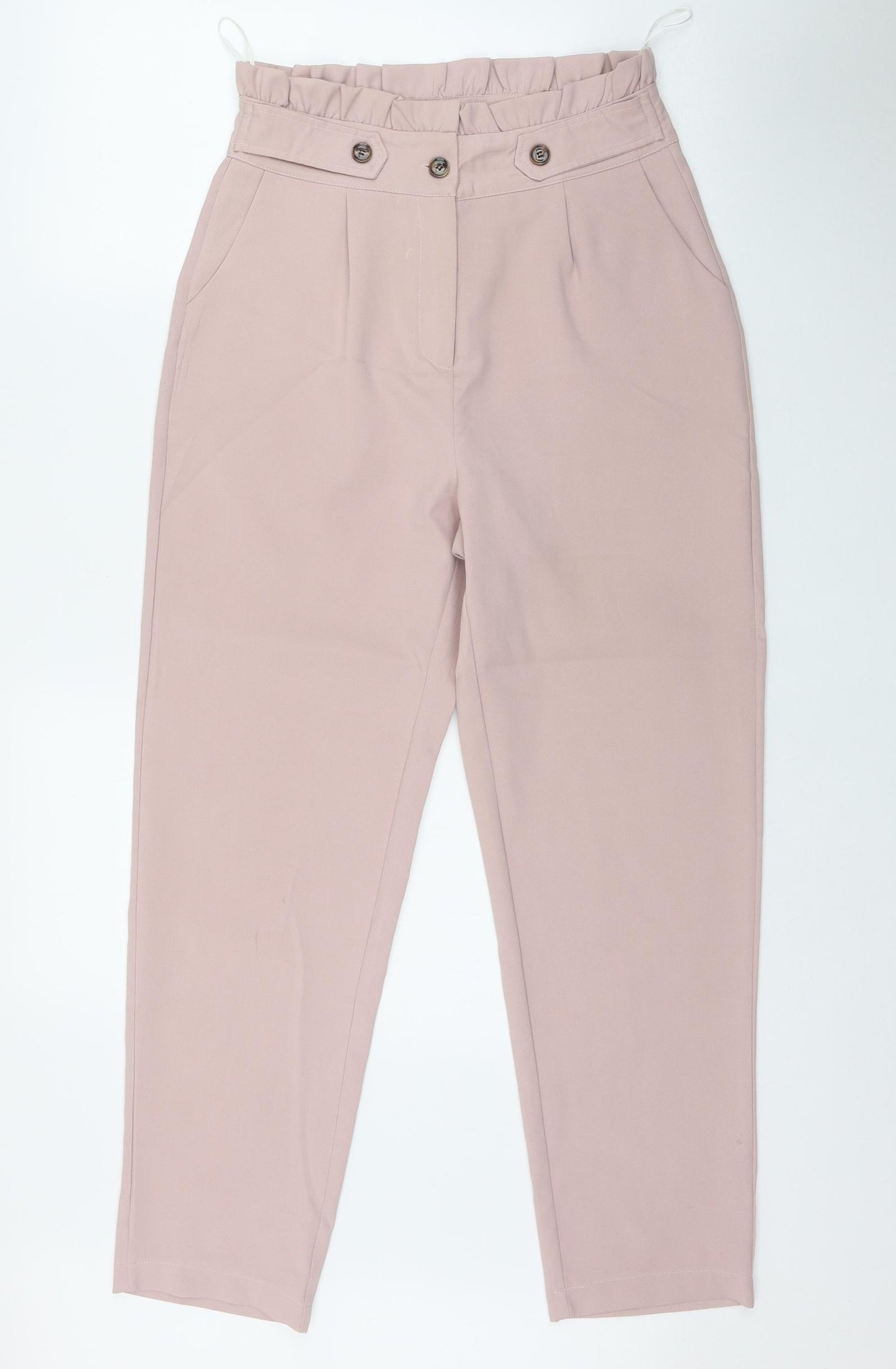 Nasty Gal Womens Pink  Polyester Trousers  Size 12 L27 in Regular Zip