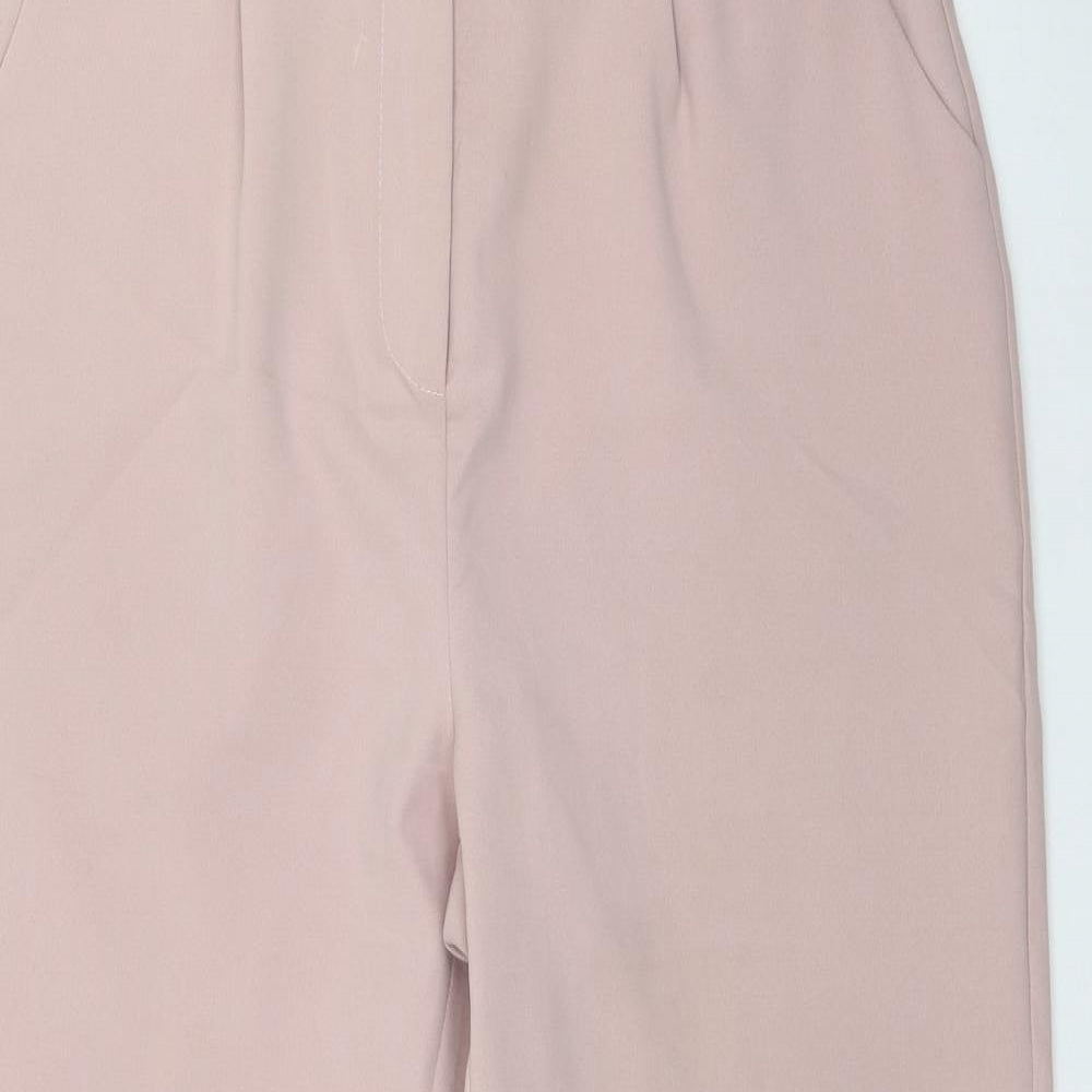 Nasty Gal Womens Pink  Polyester Trousers  Size 12 L27 in Regular Zip