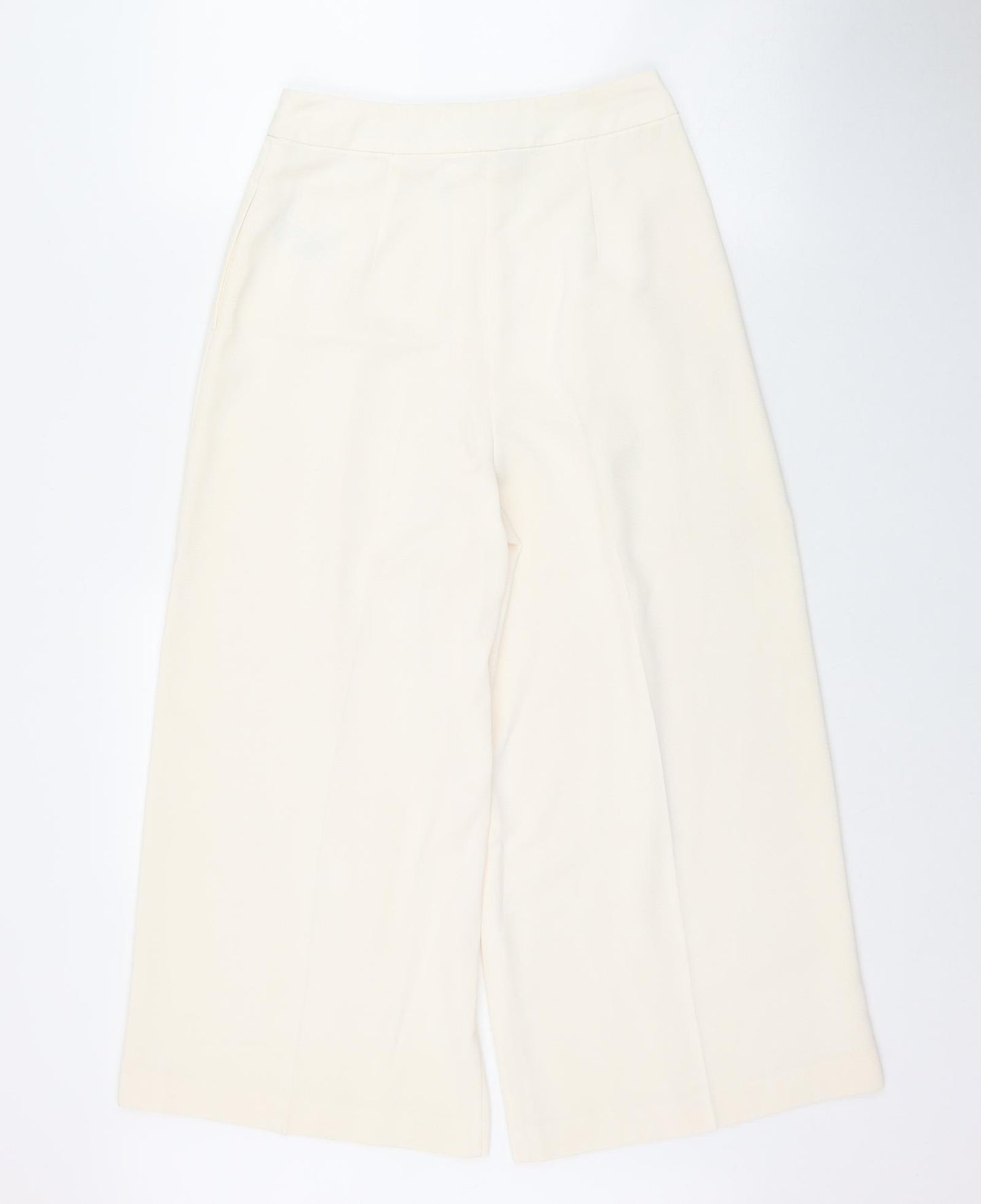 Topshop Womens Ivory  Polyester Trousers  Size 8 L20.5 in Regular