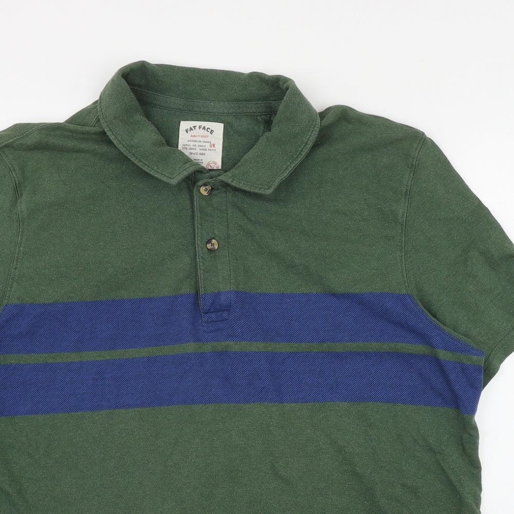 Fat Face Mens Green  Cotton  Polo Size 3XL Collared Button