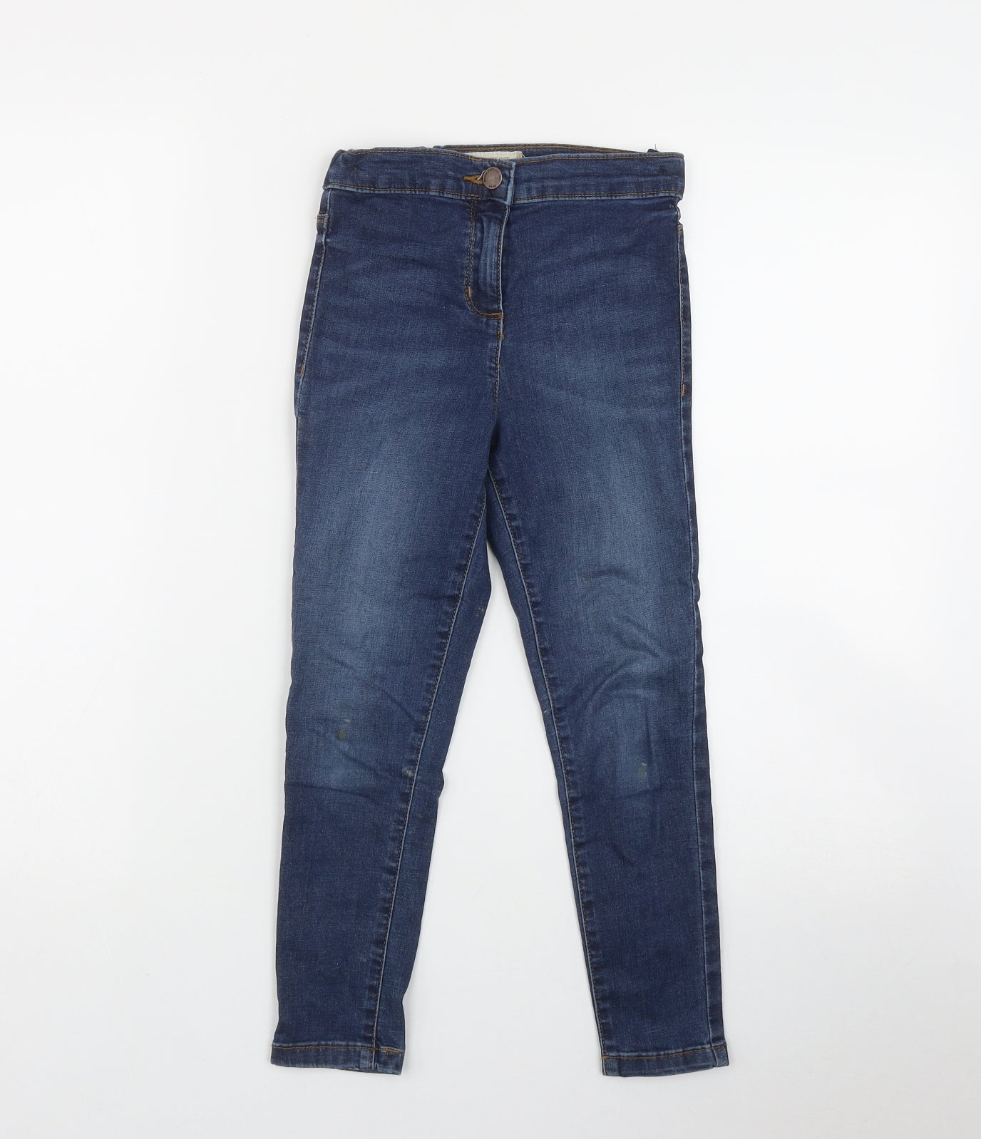 NEXT Girls Blue  Cotton Skinny Jeans Size 8 Years  Regular Zip