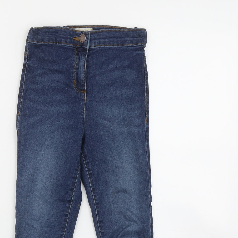 NEXT Girls Blue  Cotton Skinny Jeans Size 8 Years  Regular Zip