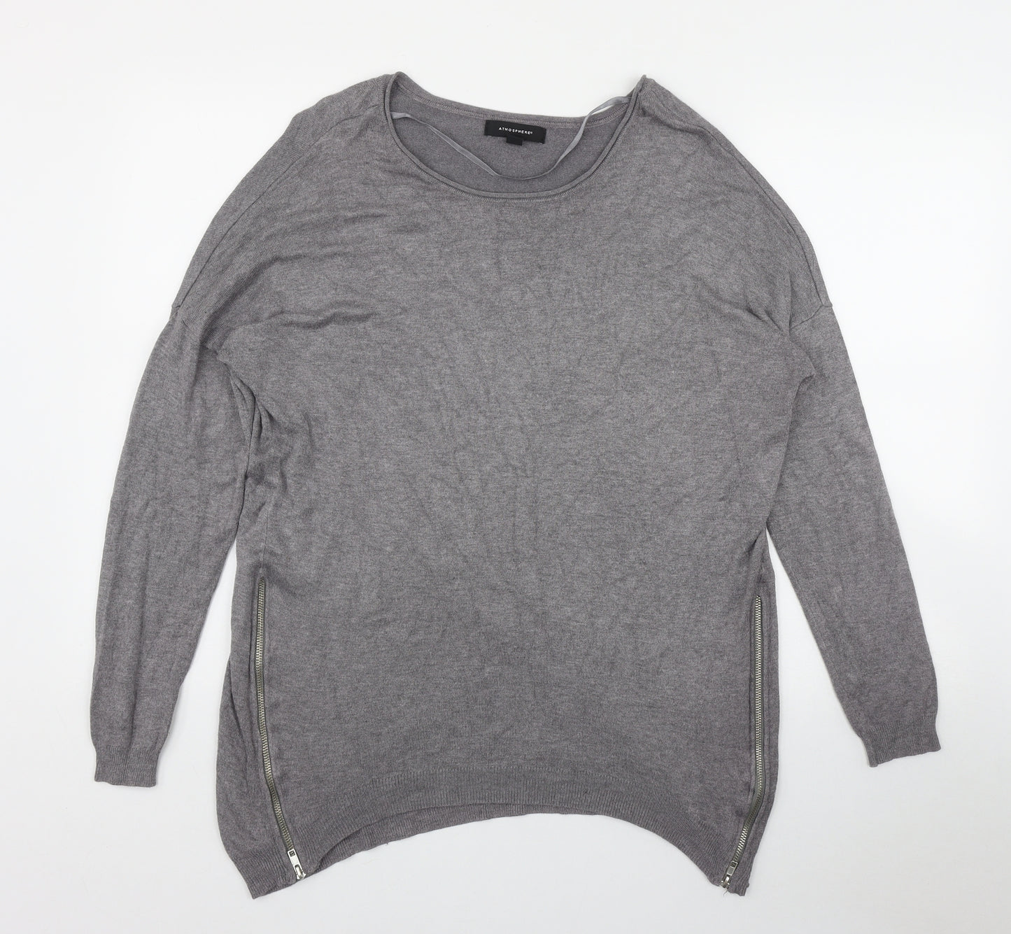 Atmosphere Womens Grey Round Neck  Viscose Pullover Jumper Size 14