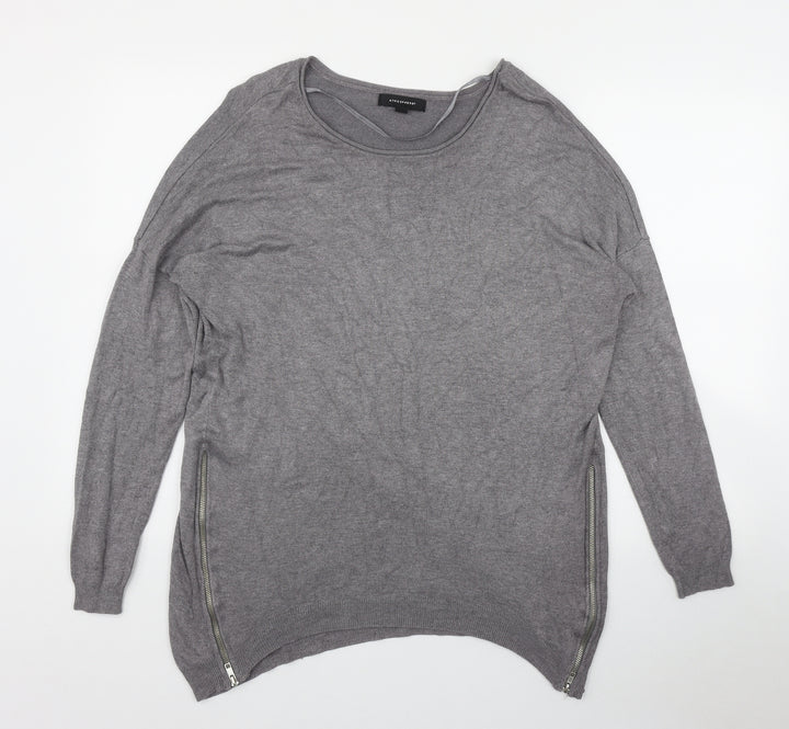 Atmosphere Womens Grey Round Neck  Viscose Pullover Jumper Size 14