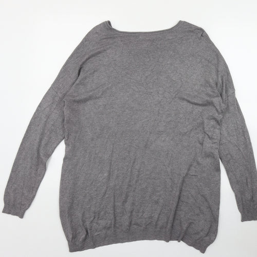 Atmosphere Womens Grey Round Neck  Viscose Pullover Jumper Size 14