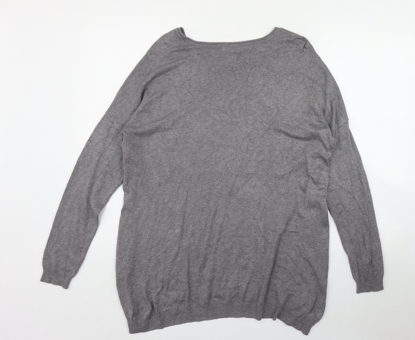 Atmosphere Womens Grey Round Neck  Viscose Pullover Jumper Size 14