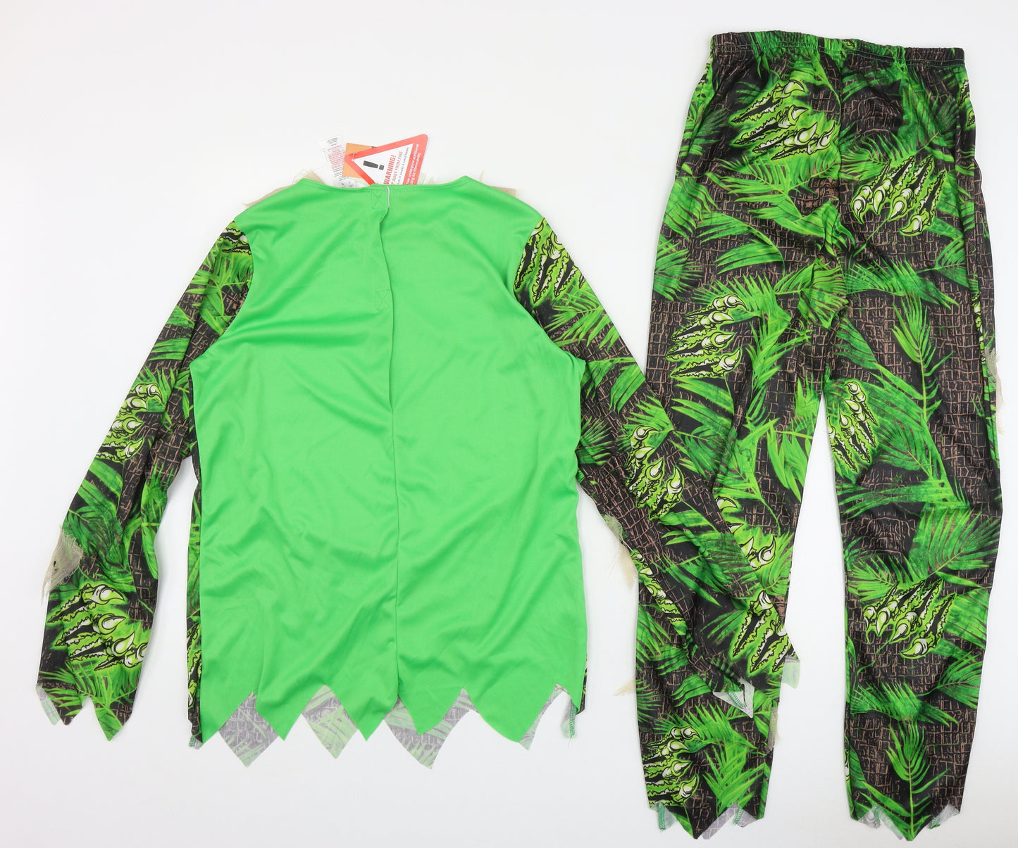 F&F Boys Green Camouflage Polyester  Pyjama Set Size 13-14 Years  Hook & Loop - Dinosaur Fancy Dress