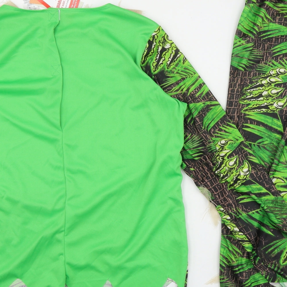 F&F Boys Green Camouflage Polyester  Pyjama Set Size 13-14 Years  Hook & Loop - Dinosaur Fancy Dress