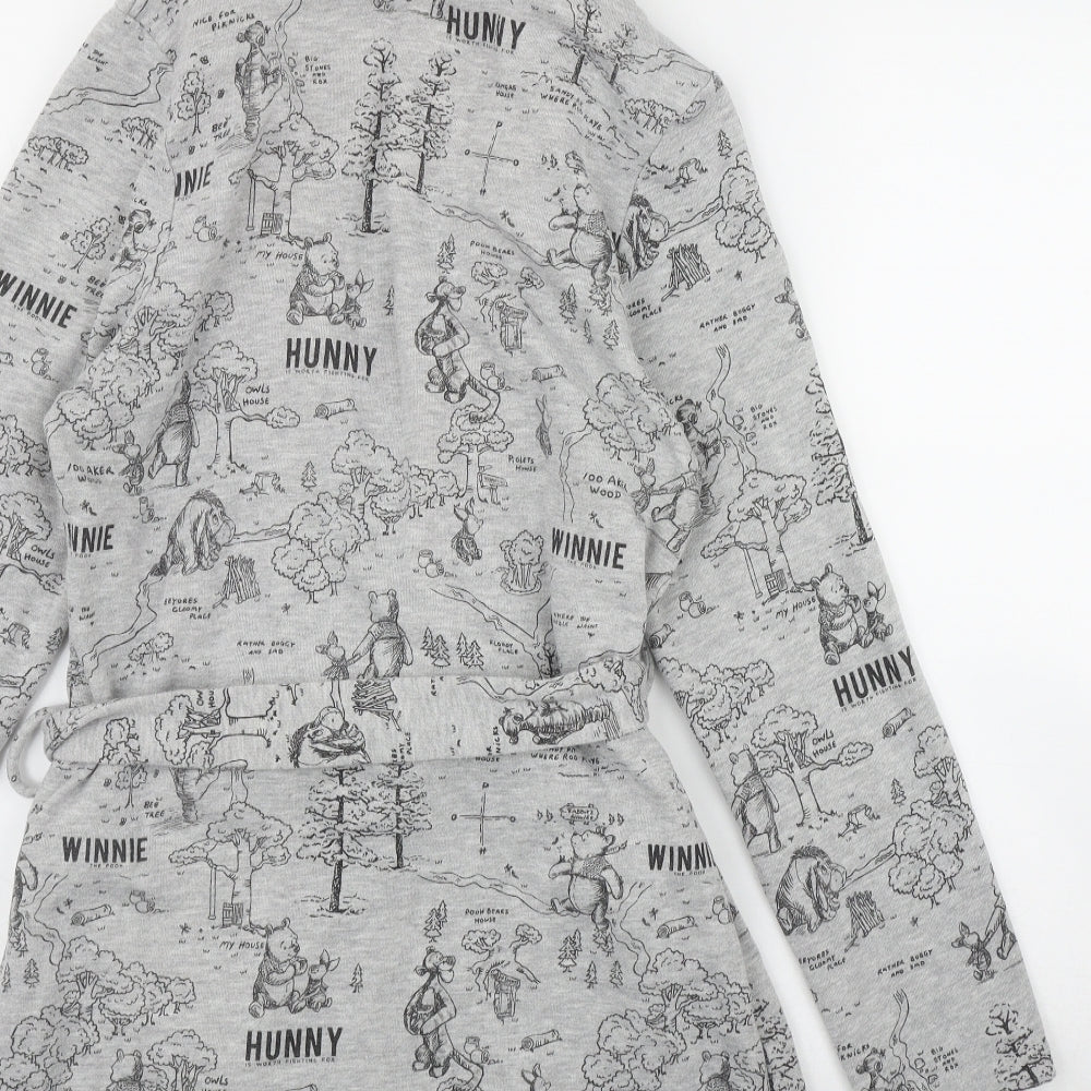 Primark Womens Grey Geometric Polyester Top Robe Size 6  Tie - Winnie the Pooh