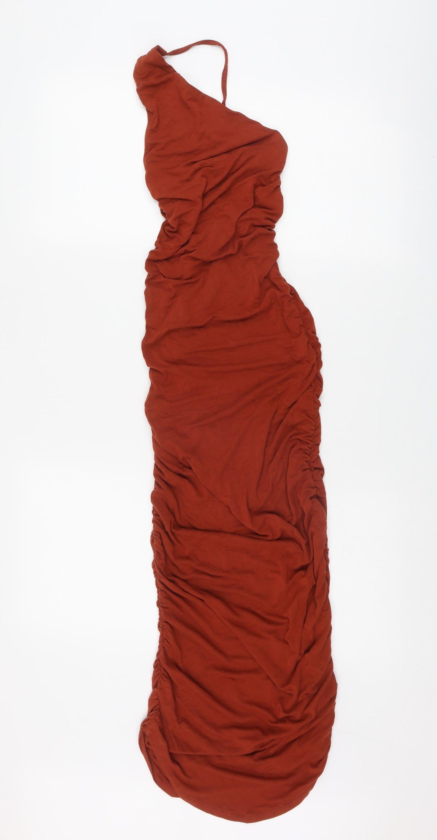 ASOS Womens Orange  Viscose Bodycon  Size 8  Off the Shoulder