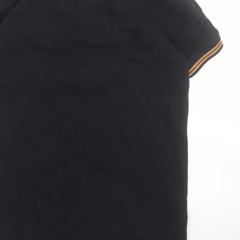 NEXT Boys Black  Cotton Pullover Polo Size 7 Years Collared Button