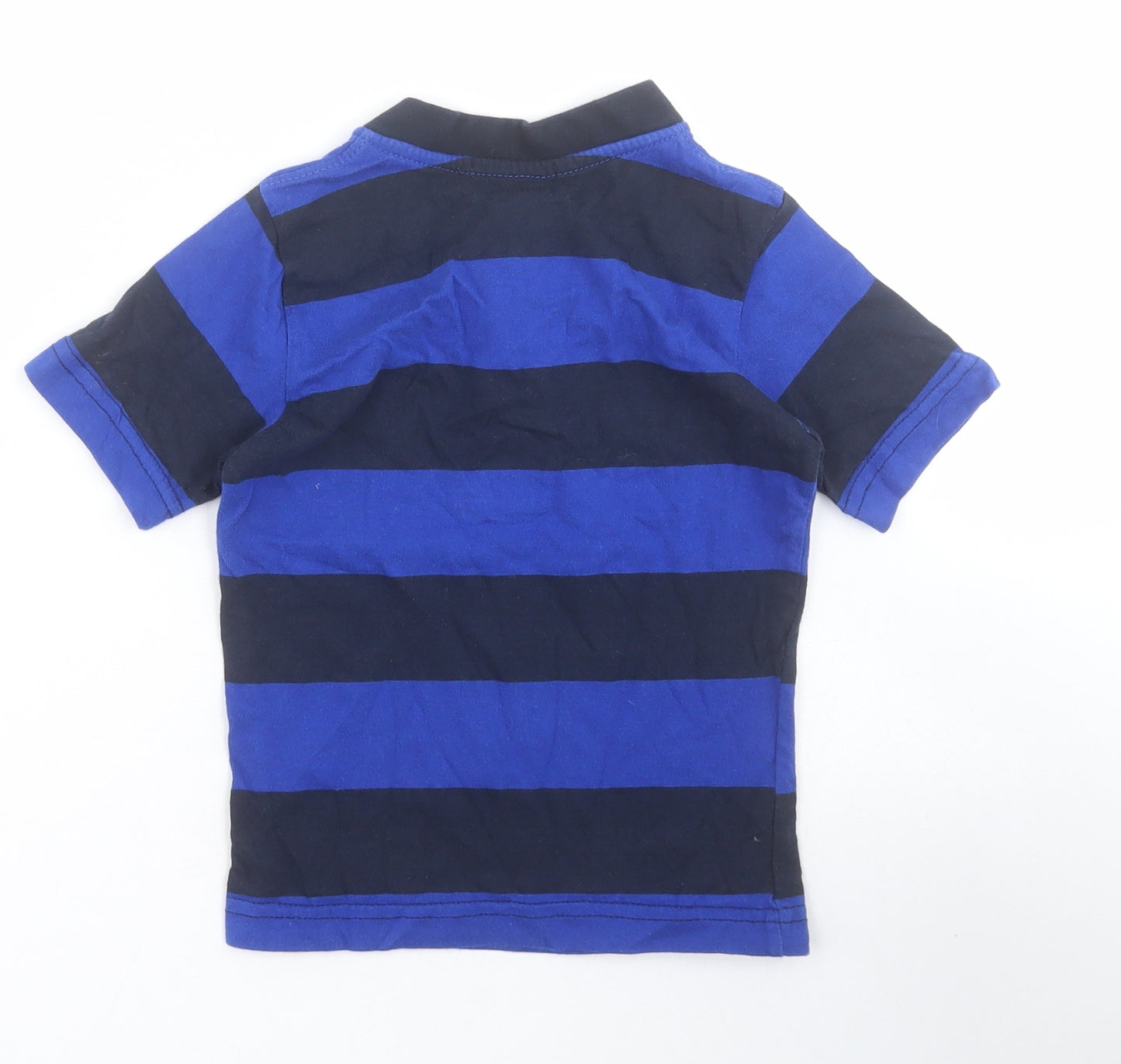 Ralph Lauren Boys Blue Striped Cotton Pullover Polo Size 3 Years Collared Button