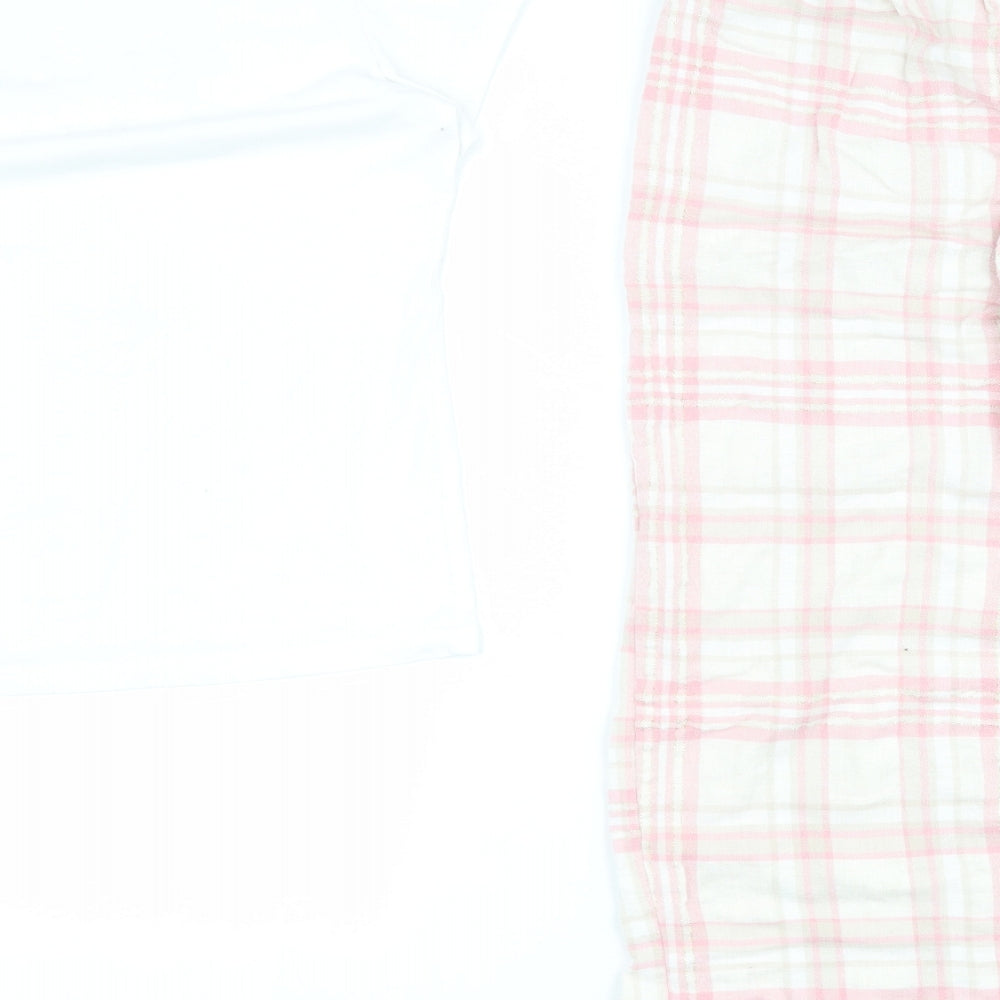 F&F Womens Pink Check Cotton Top Pyjama Set Size XS