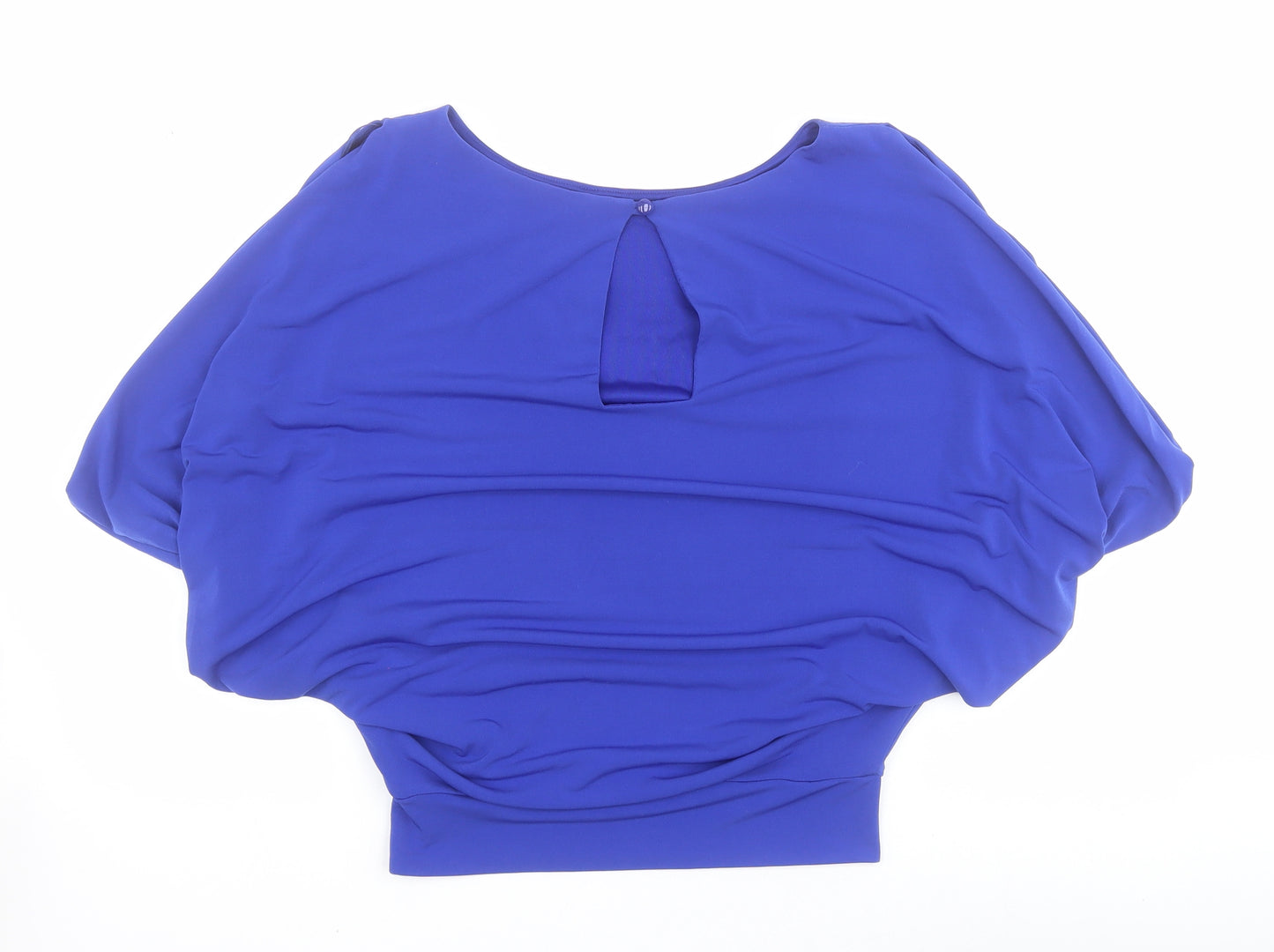 Cynthia Rowley Womens Blue  Polyester Basic Blouse Size 8 Round Neck