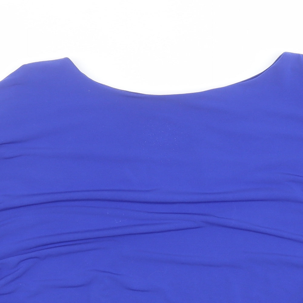 Cynthia Rowley Womens Blue  Polyester Basic Blouse Size 8 Round Neck