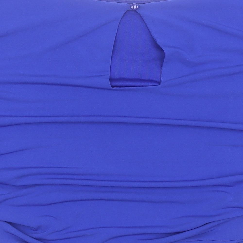 Cynthia Rowley Womens Blue  Polyester Basic Blouse Size 8 Round Neck