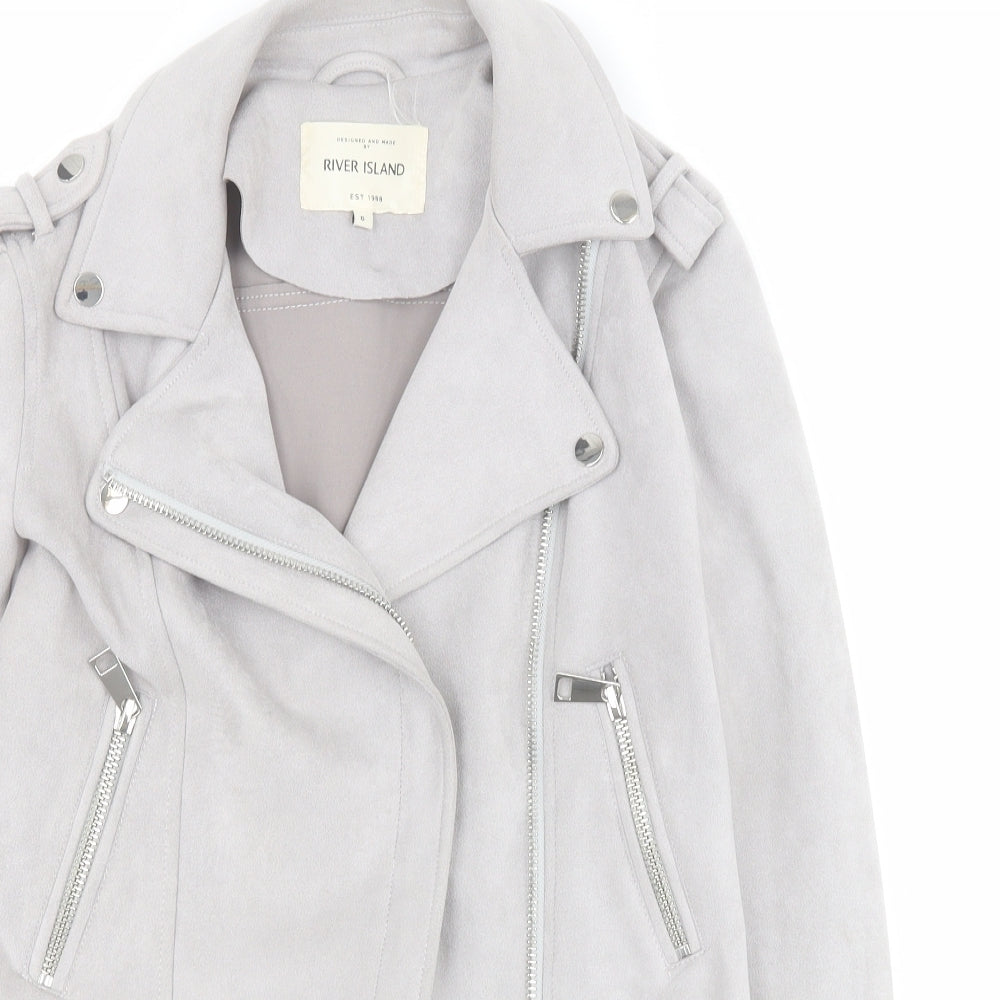 River Island Womens Grey   Jacket  Size 6  Zip