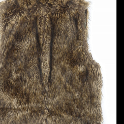 NEXT Womens Brown   Gilet Coat Size 10   - Faux fur