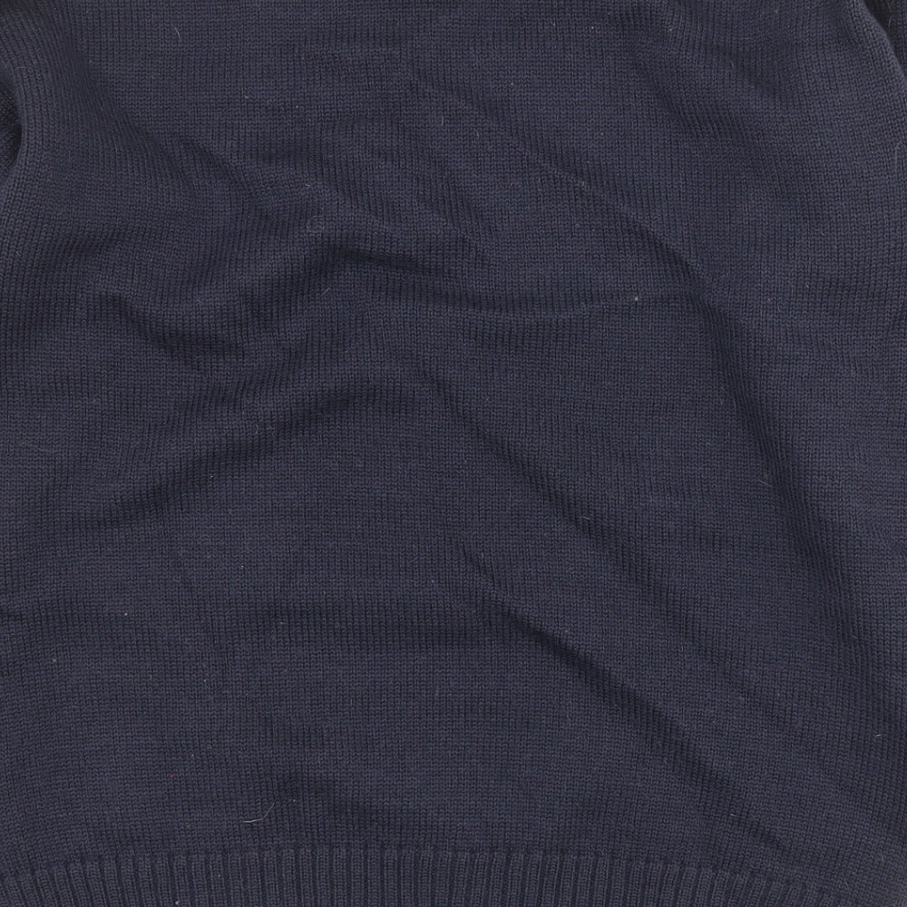 Lilian Mens Blue Round Neck  Wool Pullover Jumper One Size   - 107cm